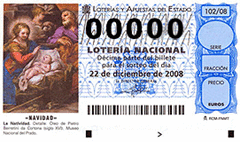 Spanish Christmas lottery ticket 2008