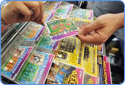 Lottery scratch-off tickets on sale at local retailer