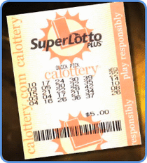 California Super Lotto winning printed ticket