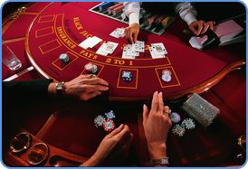Playing blackjack at traditional casino