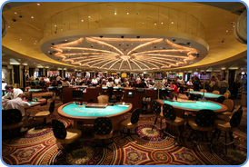 Blackjack tables at Caesars Palace Casino in Las Vegas